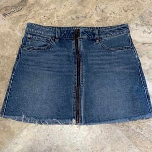 Free People Denim Distressed Skirt